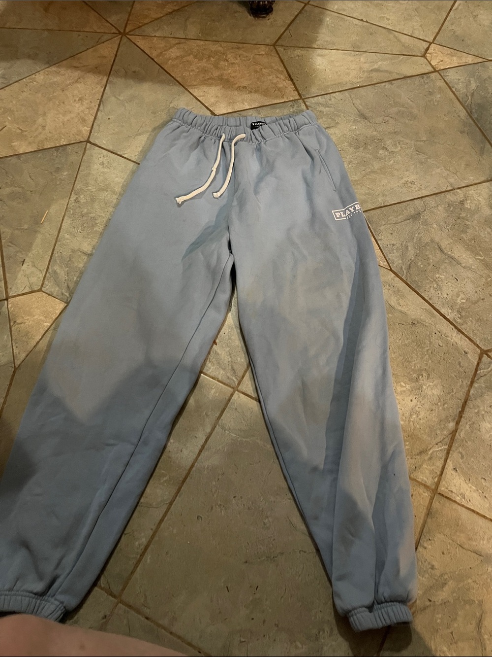 PLAYBOY Light Blue Men's Jogger Sweatpants with Drawstring